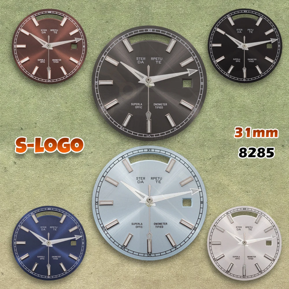 

NG S Logo 31mm Journal Green Gradient Dial Fit 8285 Movement Green Luminous Watches men Watch Modification Accessories repair