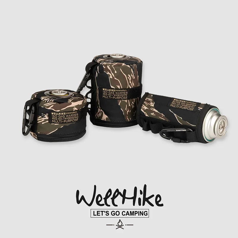 WELLHIKE Outdoor Camping Gas Canister Protective Cover Drop-proof Long Flat Carded Gas Canister Storage Bag Camping Accessories