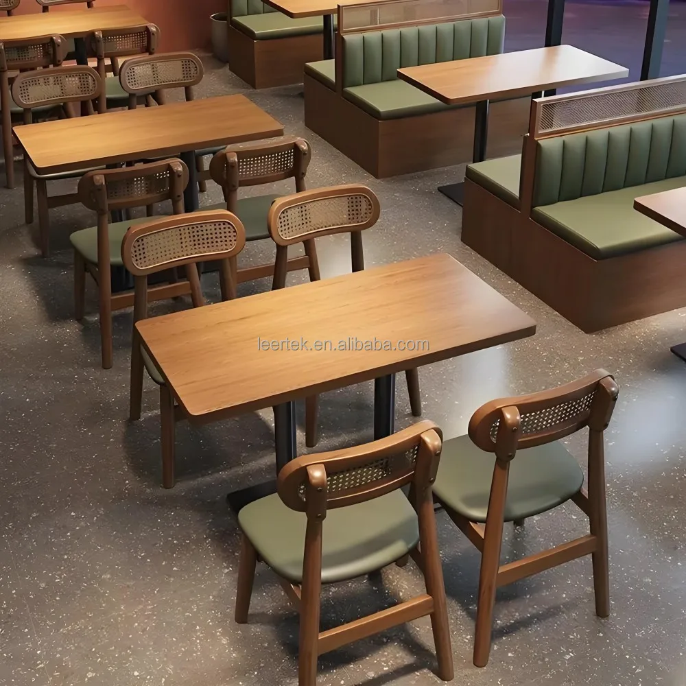 Hot Sale Restaurant Furniture Set Sale Milk Tea Fast Food Coffee Shop Comfortable Sofa Booth Dining Chair Table and Chair Set