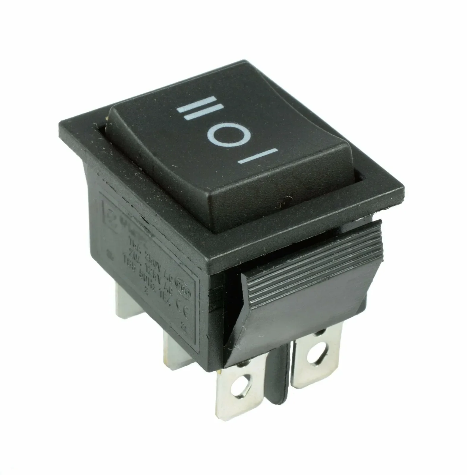 DPDT Center Off Center Rectangle Rocker Switch 6Pin 12V On Off On Snap in Solder Terminal Panel Size 25*32mm Included