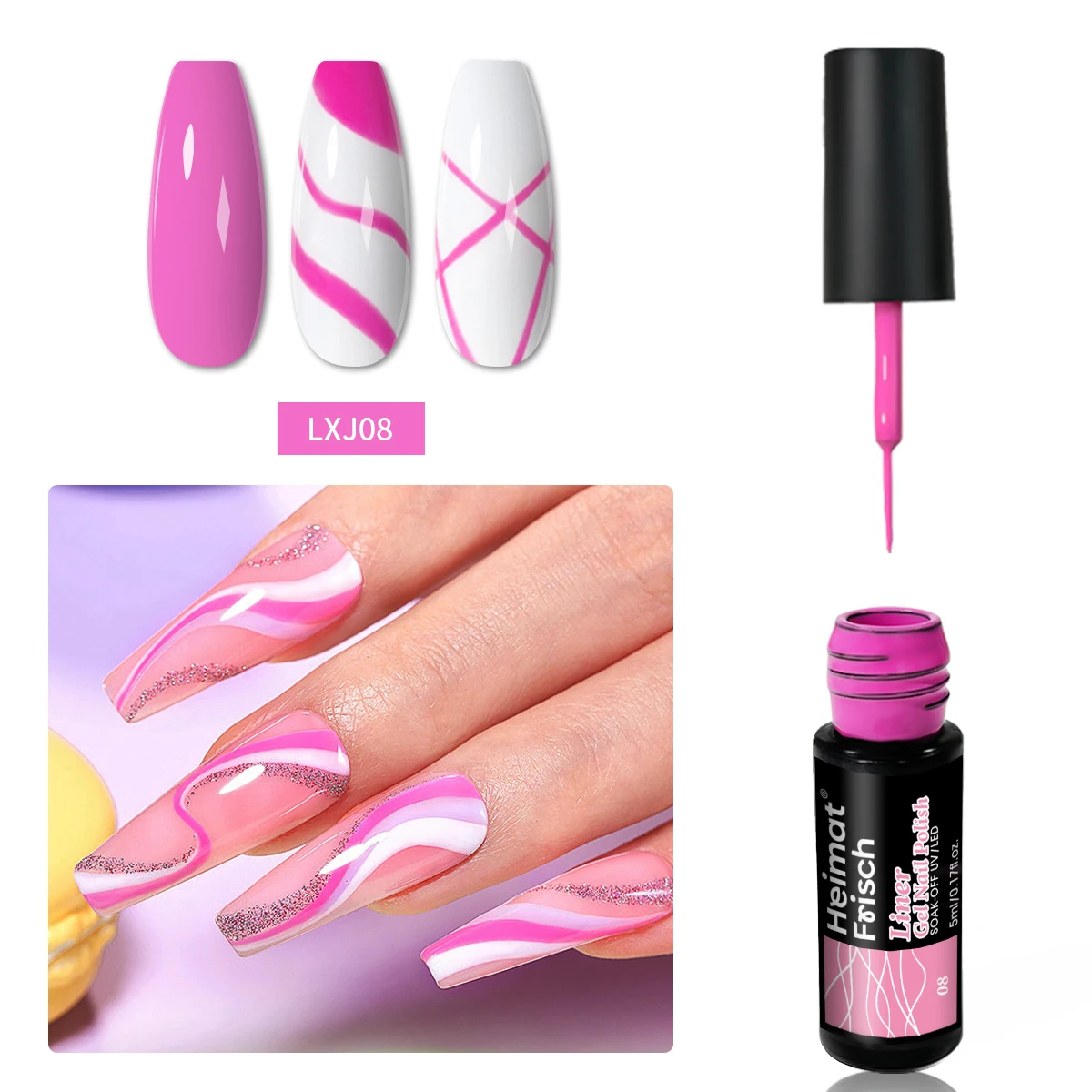 مجموعة 5 مل من جل الرسم اللامع، جل الرسم الملون، أظافر جل قابلة للإزالة، لفن الأظافر. #1