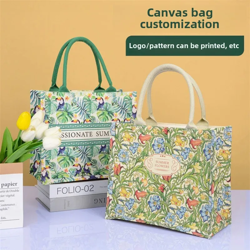 New Fashionable Canva Bag Large Capacity Tote Bag Customizable Logo Canva Pouch Handbag Canva Luggage Bag Customized Gift Bag #3