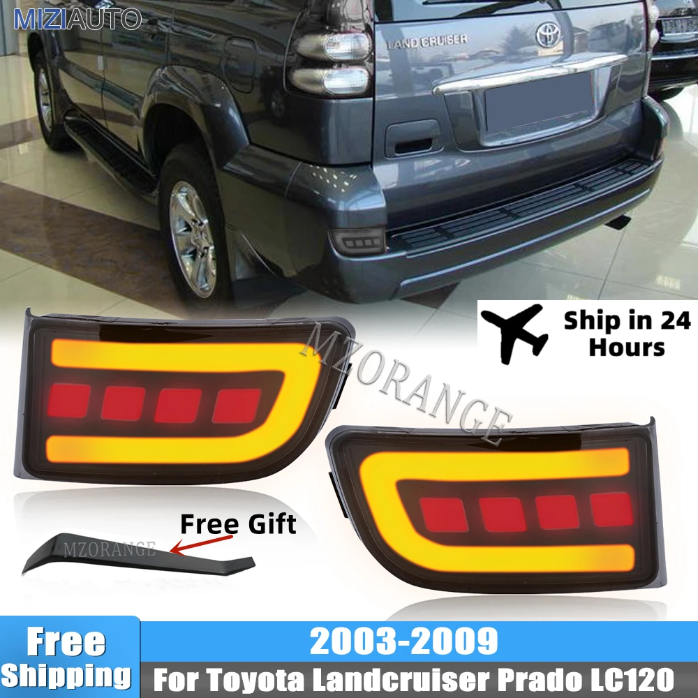 

2pcs LED Rear Bumper Light For Toyota Landcruiser Prado 120 Series LC120 FJ120 2002-2010 Tail Stop Brake Turn Signal Lamp