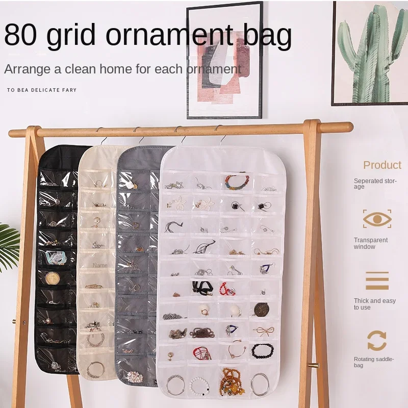 Wall Mount Jewelry Rack large Capacity Closet Jewelry Organizer Bag Hanging Multipurpose Storage Household Storage Organization