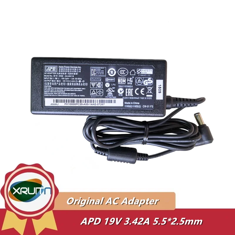 Nuevo Adaptador de Corriente Original OEM APD 19V 3.42A 5.5*2.5mm para Monitor MSI Optix MAG274QRF-QD DA-65C19, Cargador de Alimentación