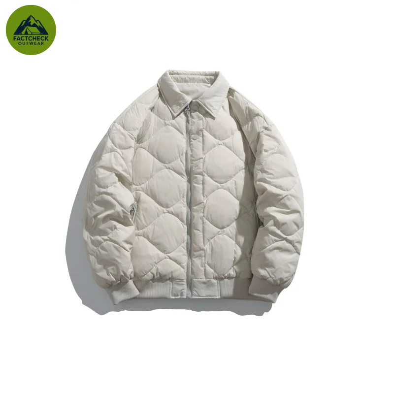 FACTCHECKKITE EU US Size Top Quality Outdoor Gourd Quilted White Duck Down Jacket Lightweight Waterproof Warm Unisex Winter Coat