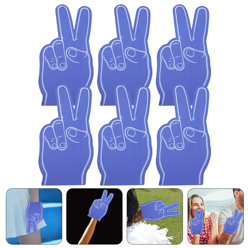 6 Pcs Foam Fingers Cheer Props Party Toys Cheering Pointer Giant for Sports Glove Hands Funny Pompom