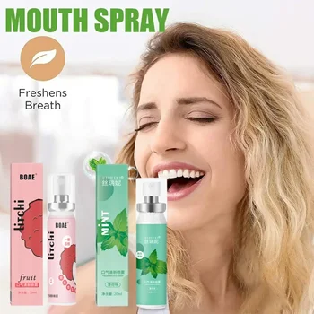 20ml Long Lasting Mouth Freshener สเปรย์ Fruity Oral สเปรย์ลบ Bad Breath แบบพกพา Breath สดชื่น Oral Care ยาสีฟันสูตรเกลือผสมฟลูออไรด์ผสานพลังสมุนไพรฟันขาวสะอาดลดกลิ่นปากขายส่ง