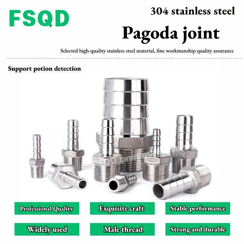 DN6 DN8 DN10 DN15 DN20 DN25 DN32 DN40 DN50 304 Stainless Steel Connector Joint Fittings