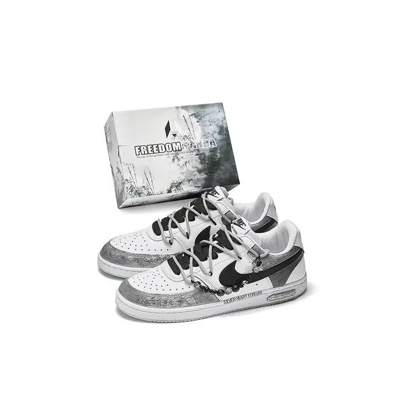 

[На заказ Silver Star-BOX] Мужские туфли для скейтборда Nike Court Vision 1, низкие черные/белые/серые
