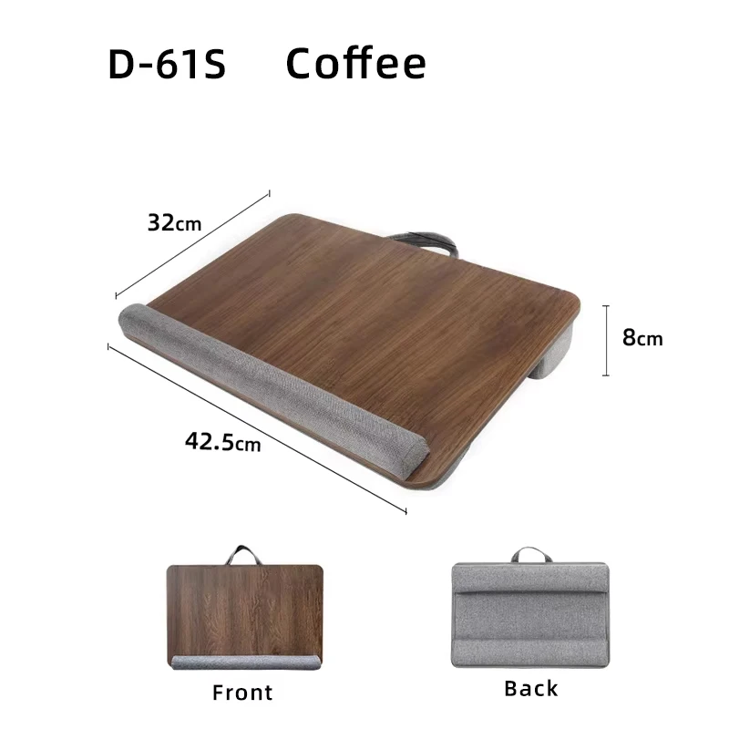 MUMUCC Wooden Suspended Bed Laptop Desk, Portable 15 Inch Bed Study Table with Handle, Sponge Cushion & ABS Slot, Compact