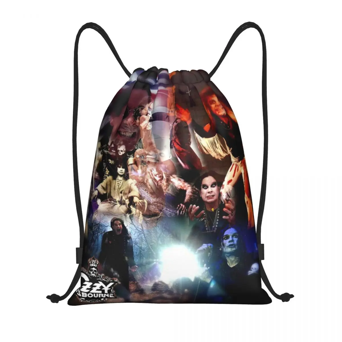 Custom Ozzy Osbourne Prince Of Darkness Drawstring Bags Men Women Lightweight Heavy Metal Band Rock Sports Gym Storage Backpack