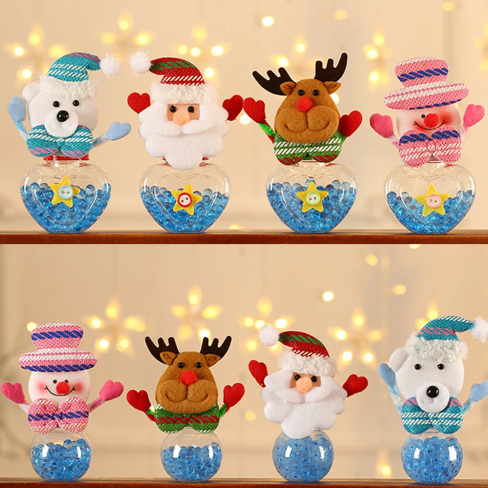 

4 Pcs Candy Jar Christmas Storage Jars Small Desktop Ornament Window Food Xmas Elder