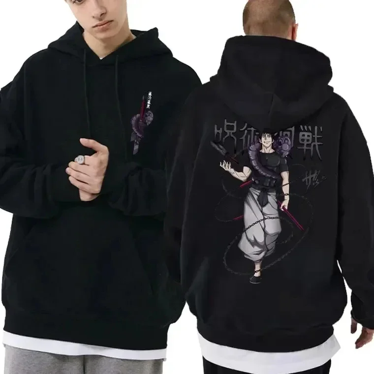 Sudaderas con capucha de la familia de Anime japonés Jujutsu Kaisen Fushiguro Toji gráfico moda masculina Manga ropa de calle