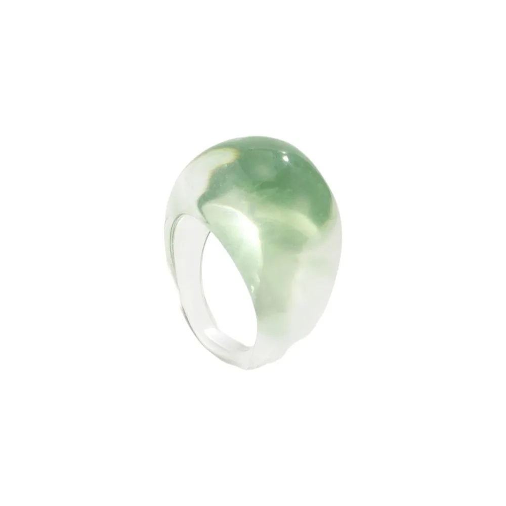Creative Candy Color Transparent Resin Ring Multicolour Dome Acrylic Geometric Ring Chunky Oval Wide Irregular Ring Girls