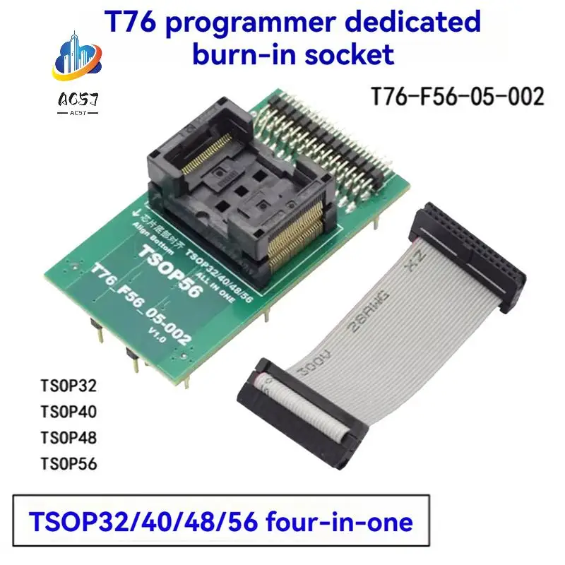 

AC57-For Xgecu T76 Programmer Tsop32 Tsop40 Tsop48 Tsop56 ZIF Adapter Burning Socket
