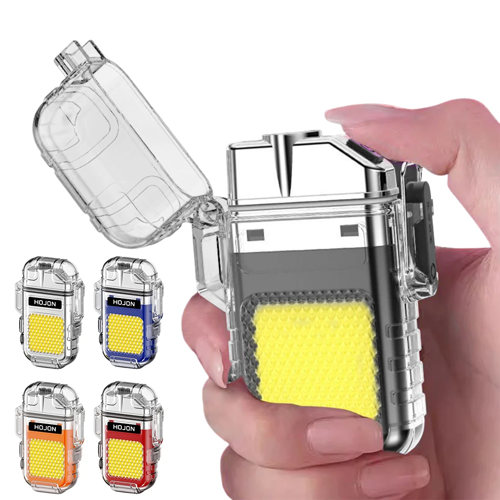 

Rechargeable Dual Arc Lighter With COBs Light Flameless Electric Arc Lighter for Candles Camping Kitchen Fireplaces