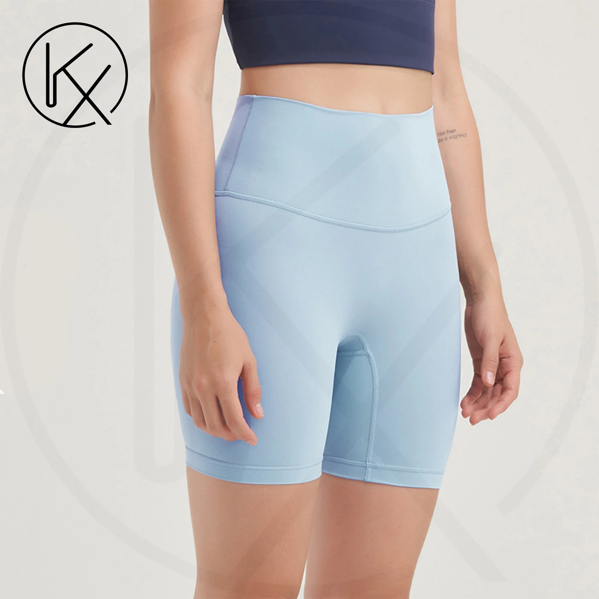

kaixiggmm Nylon women's gym yoga leggings, high waisted, elastic, tight, breathable, no awkward lines, women's shorts
