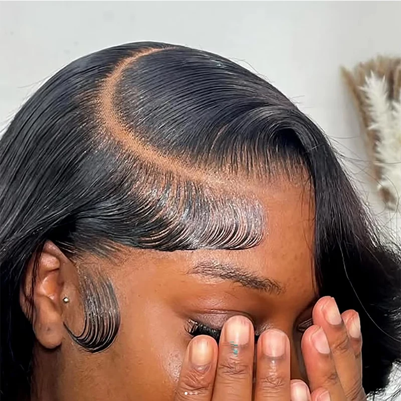 

Bone Straight Human Hair 30 Inch 13x4 Hd Lace Frontal Wig Pre Plucked Natural Black For Women Pre Cut 5X5 Glueless Wear And Go