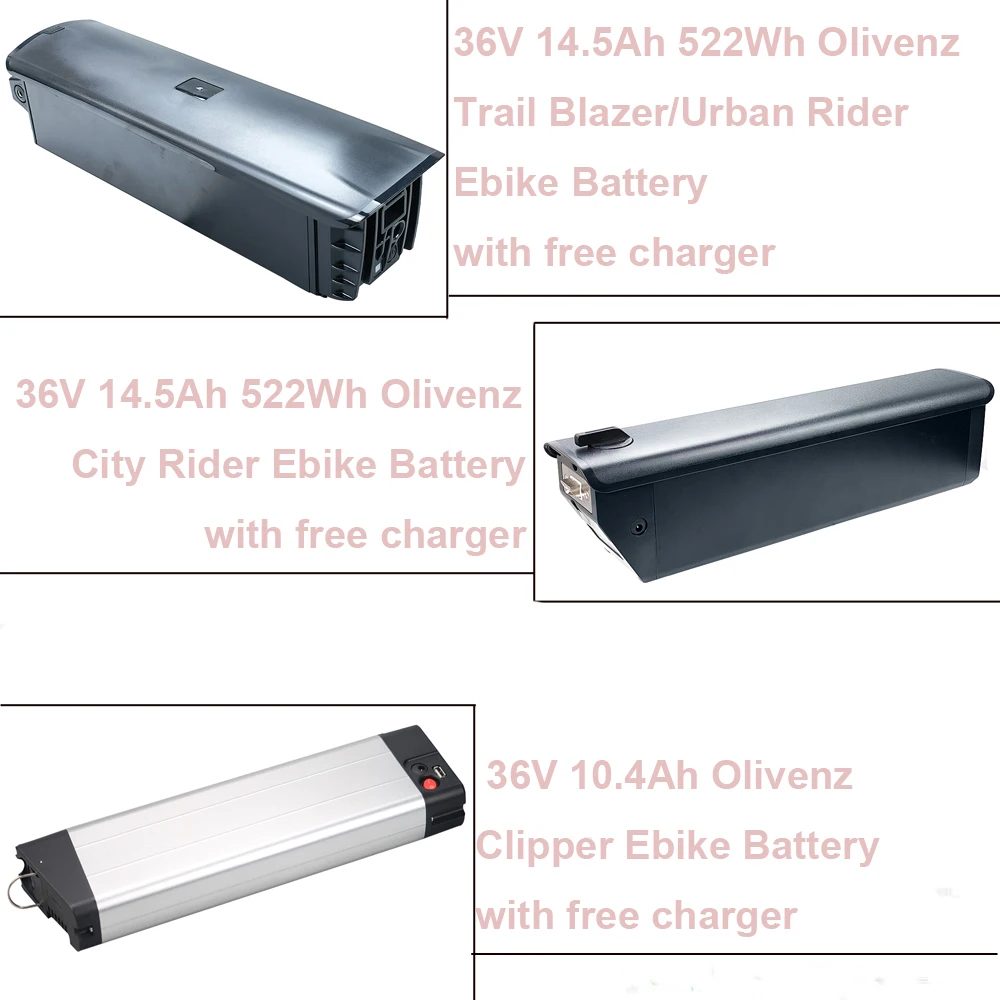 E-Bike Lithium Battery 36V 10.4Ah 14.5Ah 522Wh Inside Electric Bike Battery for Olivenz Clipper Trail Blazer City Urban Rider