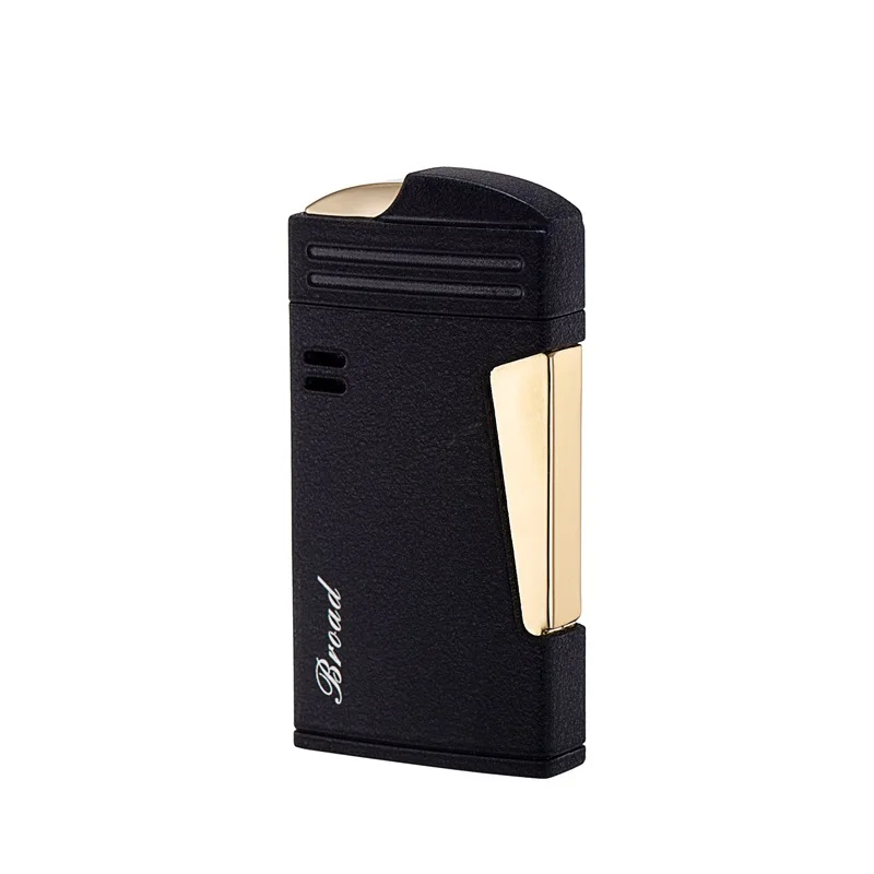 Broad Metal Windproof Cigar Cigarette Lighter Jet Torch Gas Flames Unusual Lighters Smoking Accessory Butane Gadgets for Men