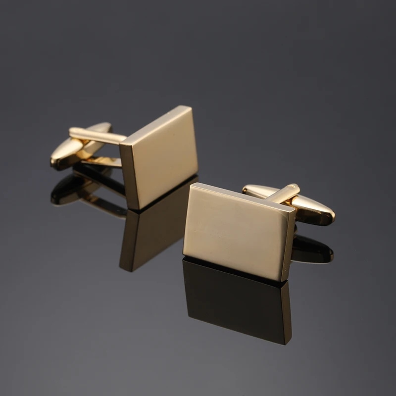 High quality rectangular metal cufflinks, brand new men's French shirt cuffs with zircon buttons, the best choice for gift givin