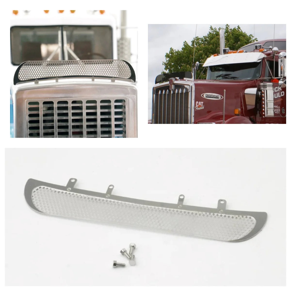 Front Barrier Sand Stone Mesh for Tamiya 1/14 RC Truck King Hauler Upgrade Parts