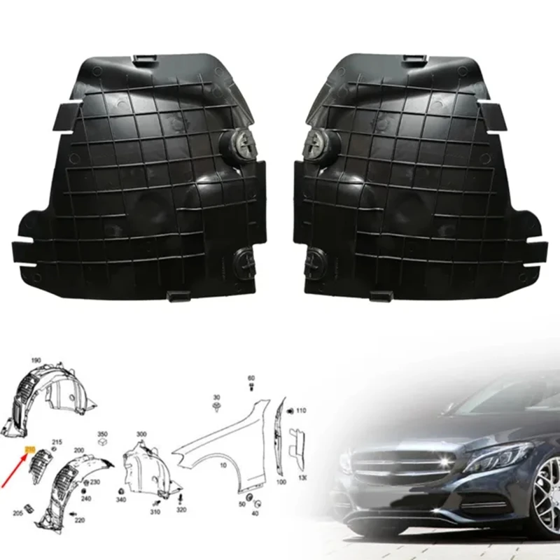 Front Leaf Lining Covers Fender Servicing Flap 2056900100 2056900200 For Mercedes-Benz C W205