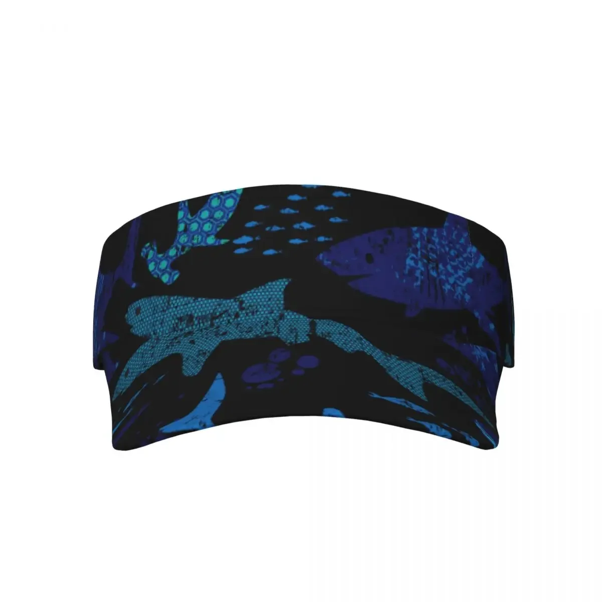 Summer Air Sun Hat Men Women Adjustable Visor UV Protection Top Empty Sports Abstract Sharks Dark Print Sunscreen Cap