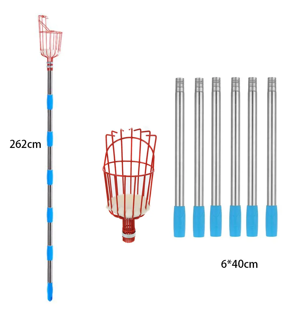 

260Cm Fruit Picker Adjustable Depth Basket Convenient Fruit Picking Tool Garden Tool For Picking Apples And Fruits