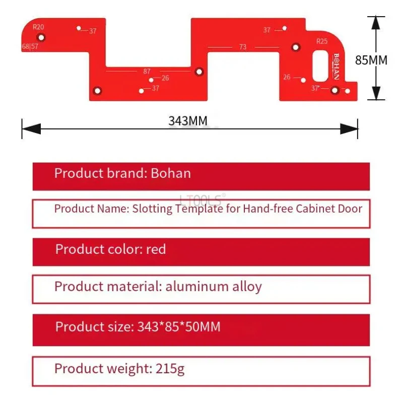 Invisible Embedded Handle Slotting Template Handle Wardrobe Slotting Mold Woodworking Auxiliary Artifact Tool WoodworkingTool