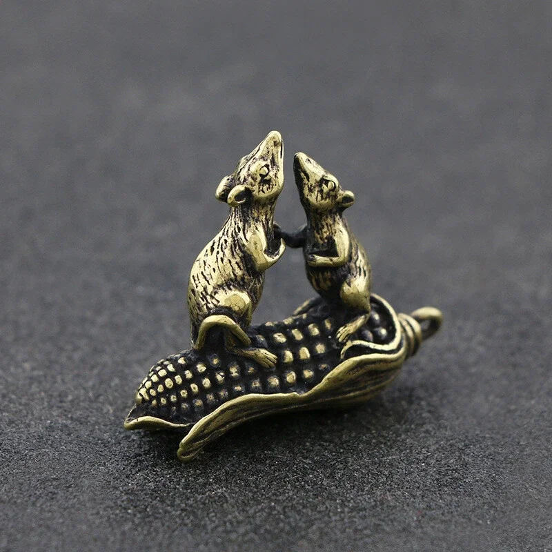Vintage Solid Brass Two Mice O - đánh giá và giá Vintage Collectible Ornaments