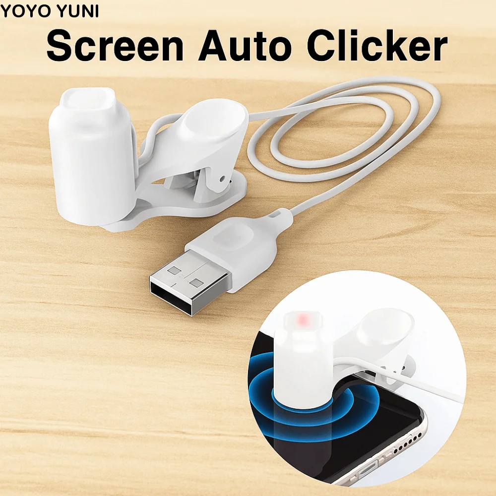 3 Gears Screen Auto Clicker Continuous USB Auto Clicker Device Phone Tap Adjustable Auto Like Tap Device Phone Apps