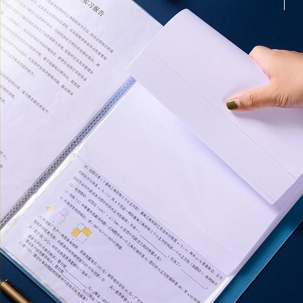 Cartella di file A4 da 20/30/40/60/100 pagine Borsa per archivi impermeabile multistrato Borsa per carta di prova multifunzionale di grande capacità