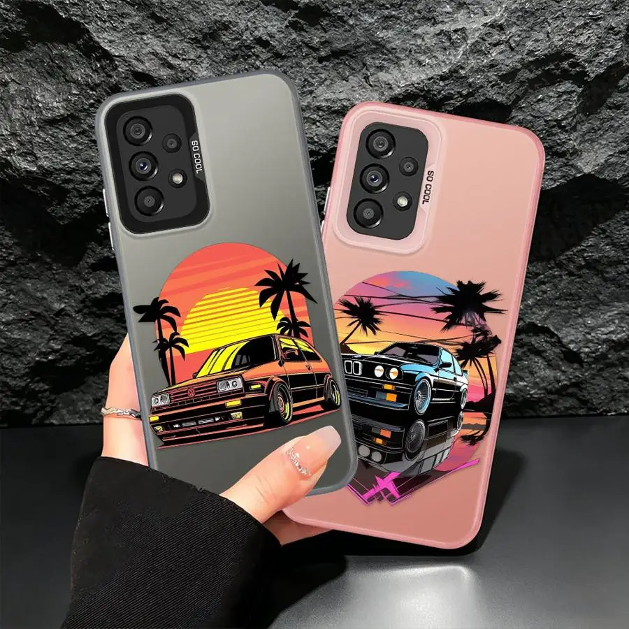 Retro Sports Car Case for Samsung Galaxy A34 A57 A23 A12 A24 A25 A17 A20s A13 A14 A15 A16 A26 A35 A37 Phone Cover