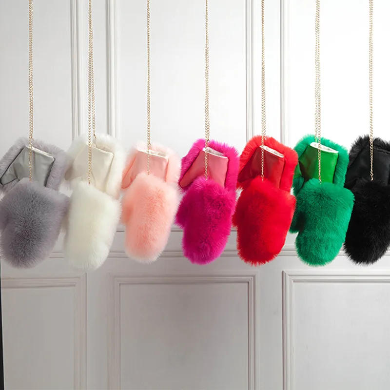 2024 Hot Sale Winter Women Natural Real Fox Fur Gloves Warm 100% Genuine Fox Fur Mittens Girl Fashion Luxury Real Fox Fur Glove