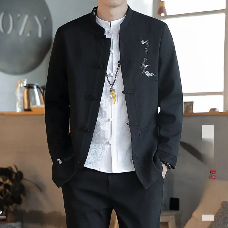 trendy-youth-slim-fit-men's-jaet-2024-new-sle-casual-hanfu-spring-autumn-coat-polyester-coated-fabric-embroidered