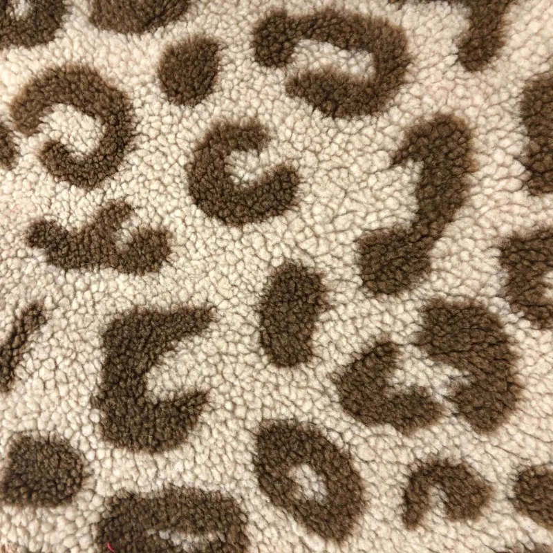 160x50cm Leopard Print Lamb Wool Jacquard Fabric For Hoodies Bedding Winter Coats Home Wear Handmade DIY Clothing FabricsTJ22440
