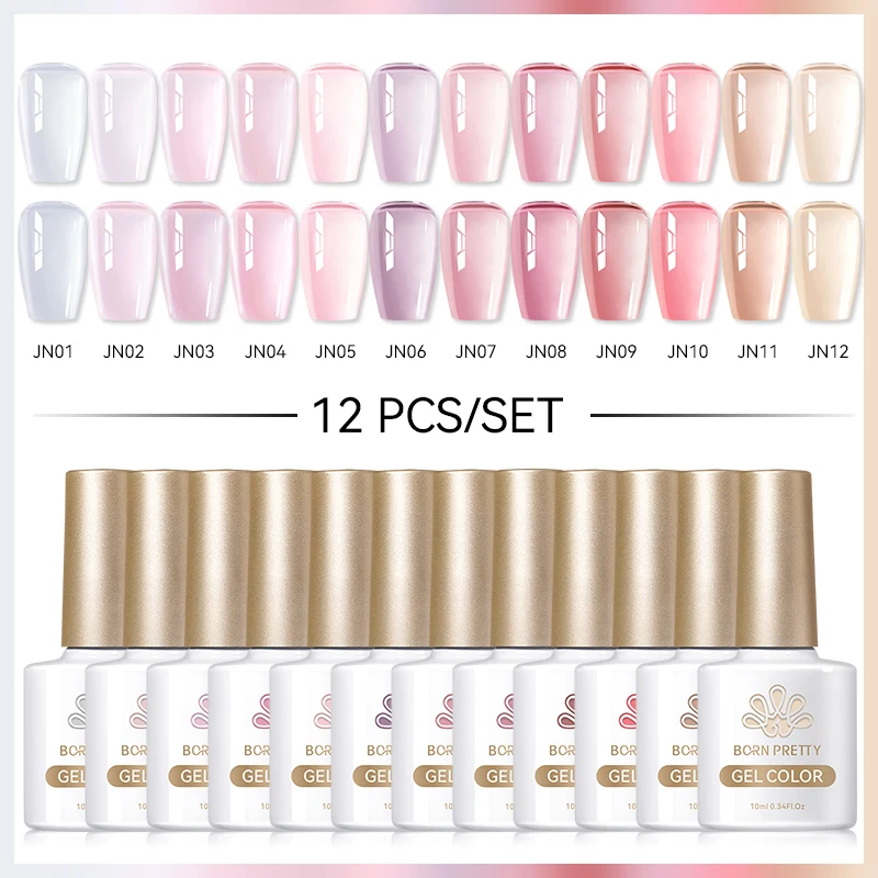 BORN PRETTY 10/12 pièces couleur Gel vernis à ongles ensemble Kits gelée couleur tremper UV LED Gel vernis conception manucure