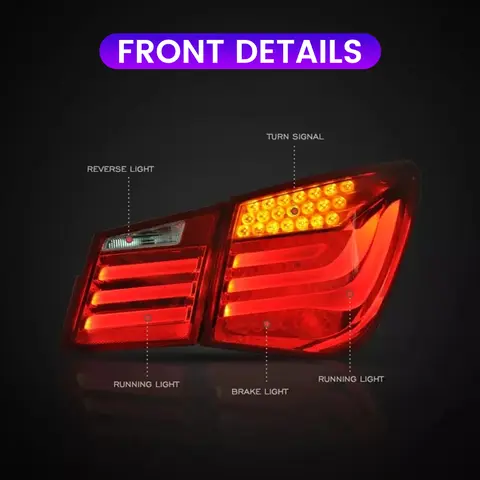 Pair Of Car Tail Light Assembly For Chevrolet Cruze 2009-2013 Upgrade BMW F02 Style LED DRL Brake Light Tail Lamps Taillights 8 best sales chevrolet cruze far - №8