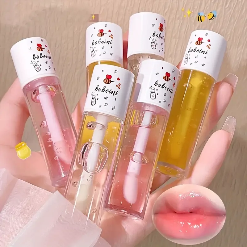 3pcs Moisturizing Lip Oil Nourishing Brightening Lip Care Hydrating Lip Balm for Soft Smooth Lips