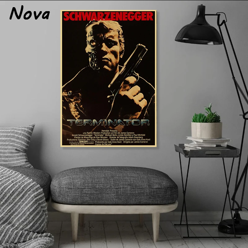 The Terminator Movie American Science Fiction Thriller Action Vintage Movie Poster Family Wall Art Decoration Bar Wall Sticker