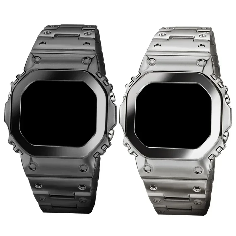 5600 5610 Titanium Alloy GMW-B5000 5035 Mod Kit For Casioak Watch G5600E GWB5600 GWM5610 DW5600 Metal Case  And Strap With Tools