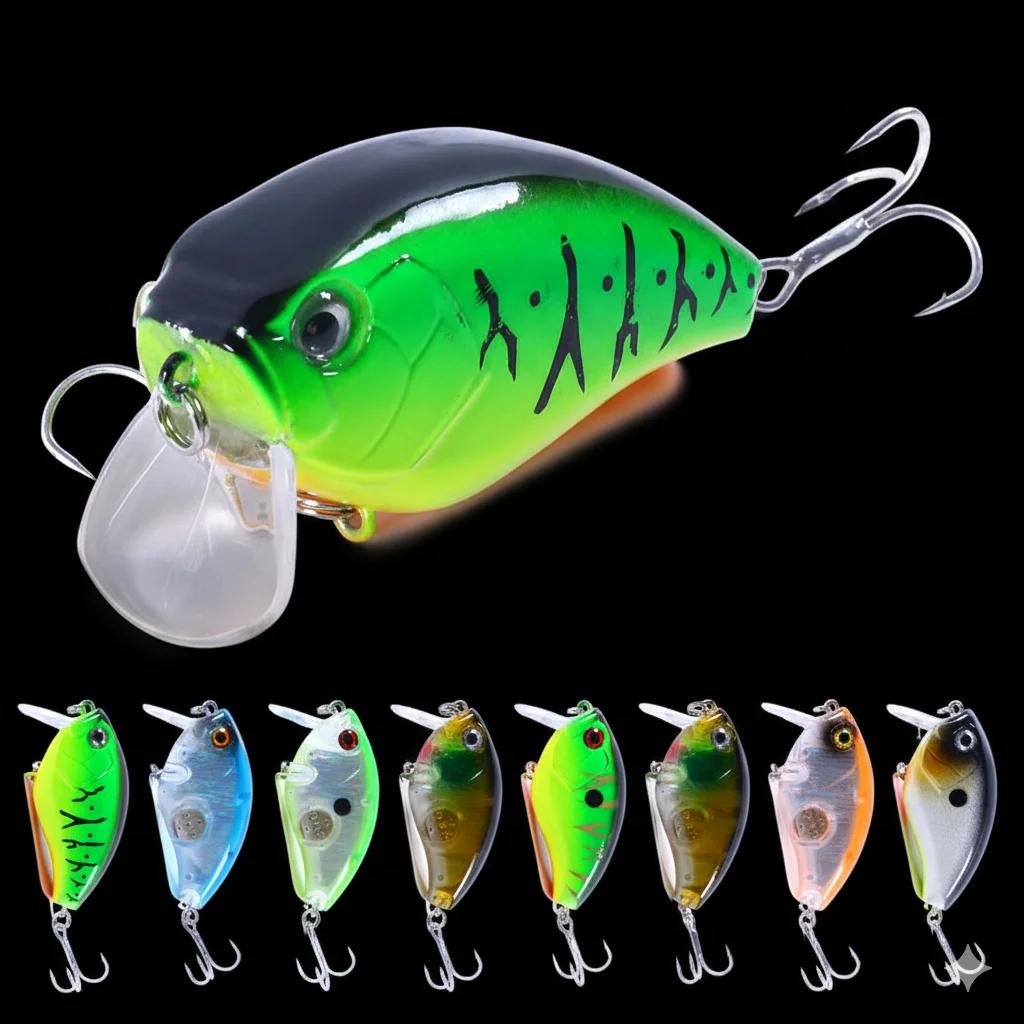 1pc 6cm 17g Shallow Diver Crankbait, 0.5-1m Diving Wobbler, Realistic Hard Bait with 6# Hooks for Bass Pike Fishing Tackle