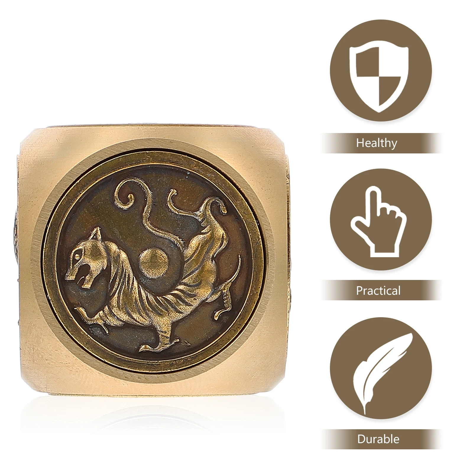 

Brass Mythical Beast Ornament Mini Portable Tabletop Decor Fortune Gadget Vintage Collection Brass Crafts