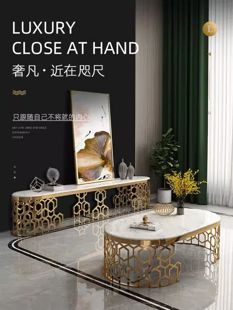 Marble Coffee Table Simple Modern Creative Living Room Simple Tea Table Oval