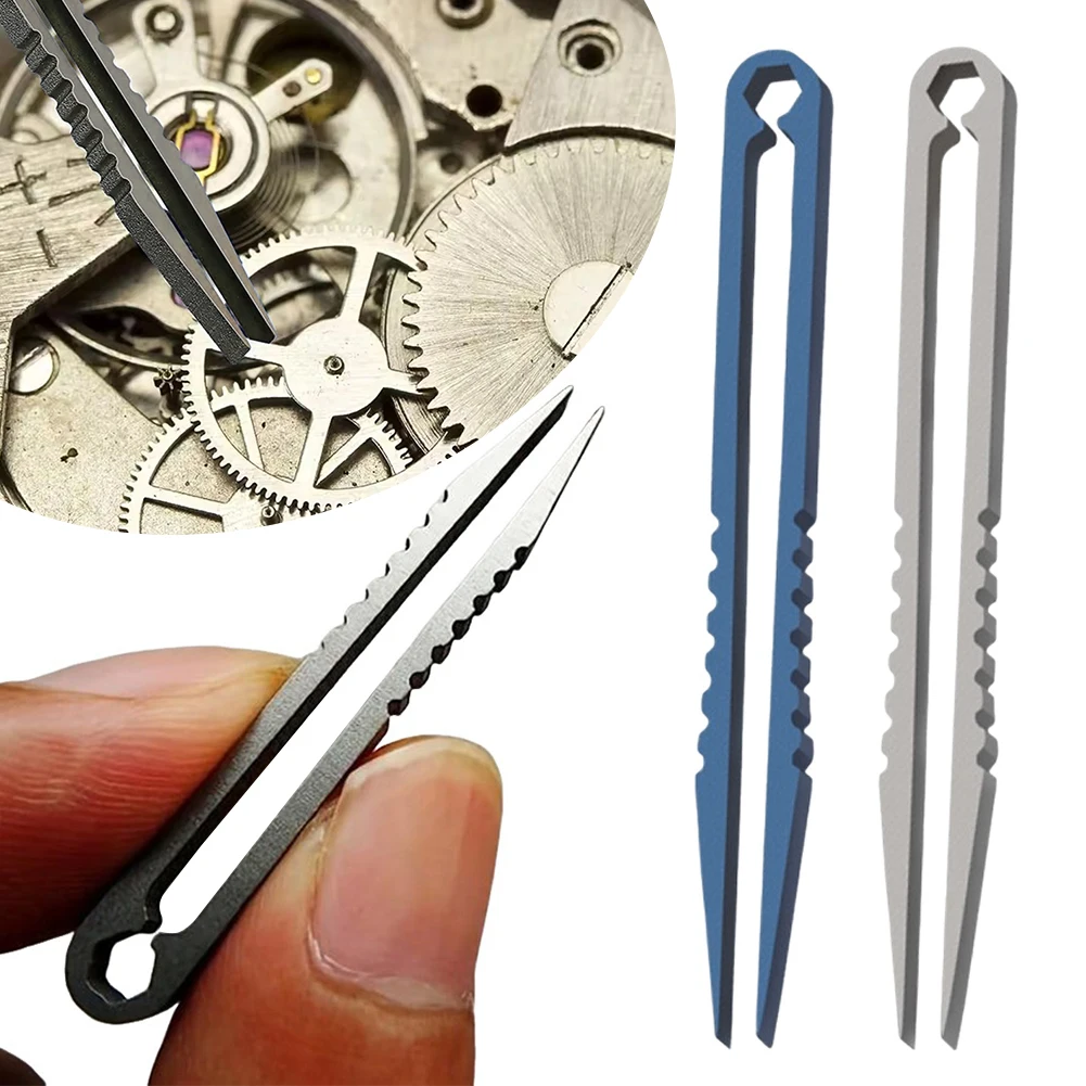 Portable Titaniums Alloy Tweezer Lightweight Compact Tweezer with Precision-Grip Hand Tool for Outdoor Survival Travel