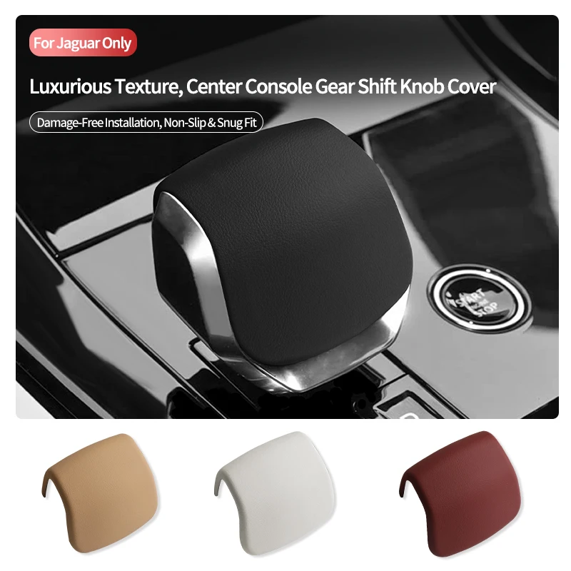 

For Jaguar Original Leather Center Gear Shift Knob Cover Lever Shifter Boot Anti Scratch Car Performance Interior Accessories