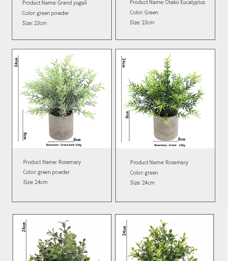 Künstliche Pflanze Topf Eukalyptus Pflanze kleine gefälschte Blume Bonsai mit Topf Mini Pflanze Desktop Office Home Restaurant Dekoration – Detail 7
