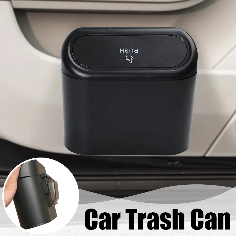 

Portable Car Trash Can Vehicle Garbage Case Storage ABS Square Pressing Trash Bin For Auto Kitchen Bedroom Garbage Storage Box